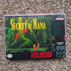 Secret of mana custom game case Super Nintendo SNES
