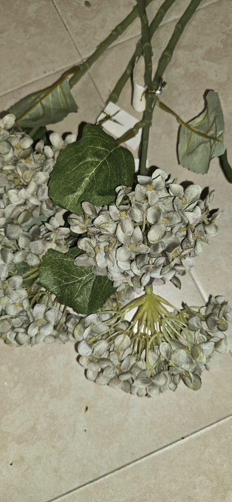 Fake Flowers 4pcs Artificial Silk Hydrangea Flowers Bouquets Faux Hydrangea