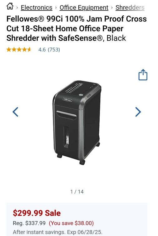 Fellows Commercial Paper Shredder