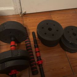 Free cement dumbbell set
