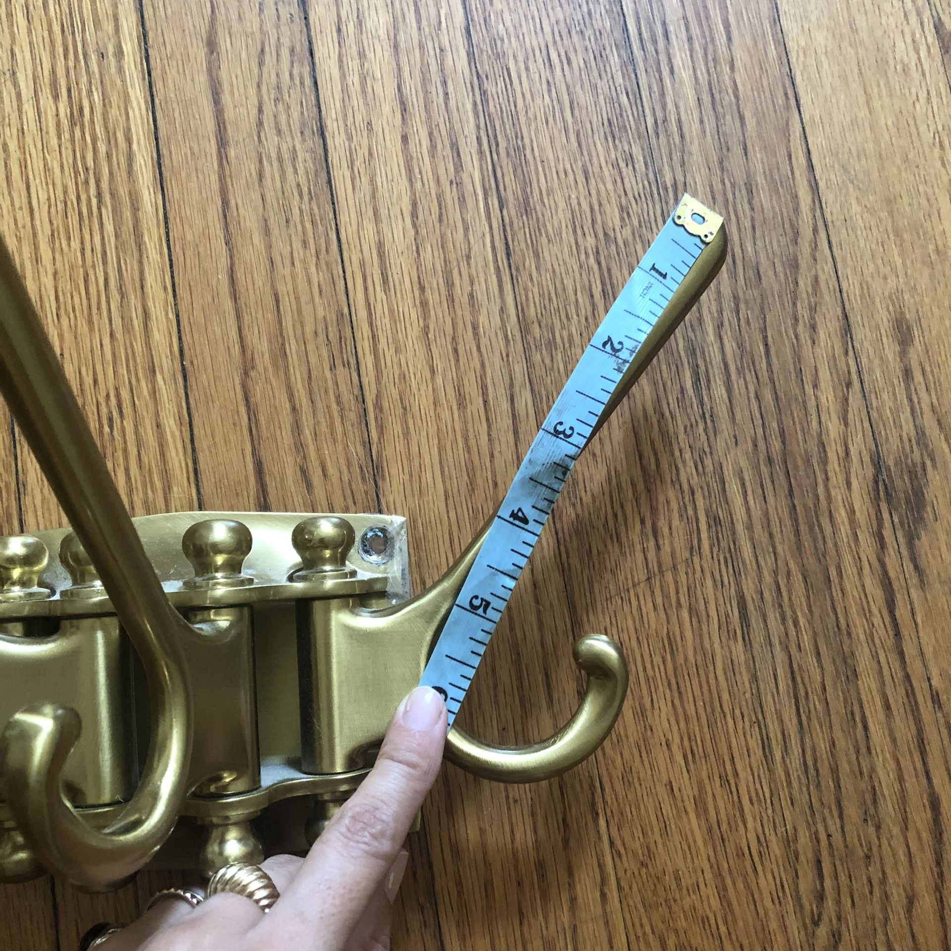 Brass Rack movable hooks hats coats scarves bags etc
