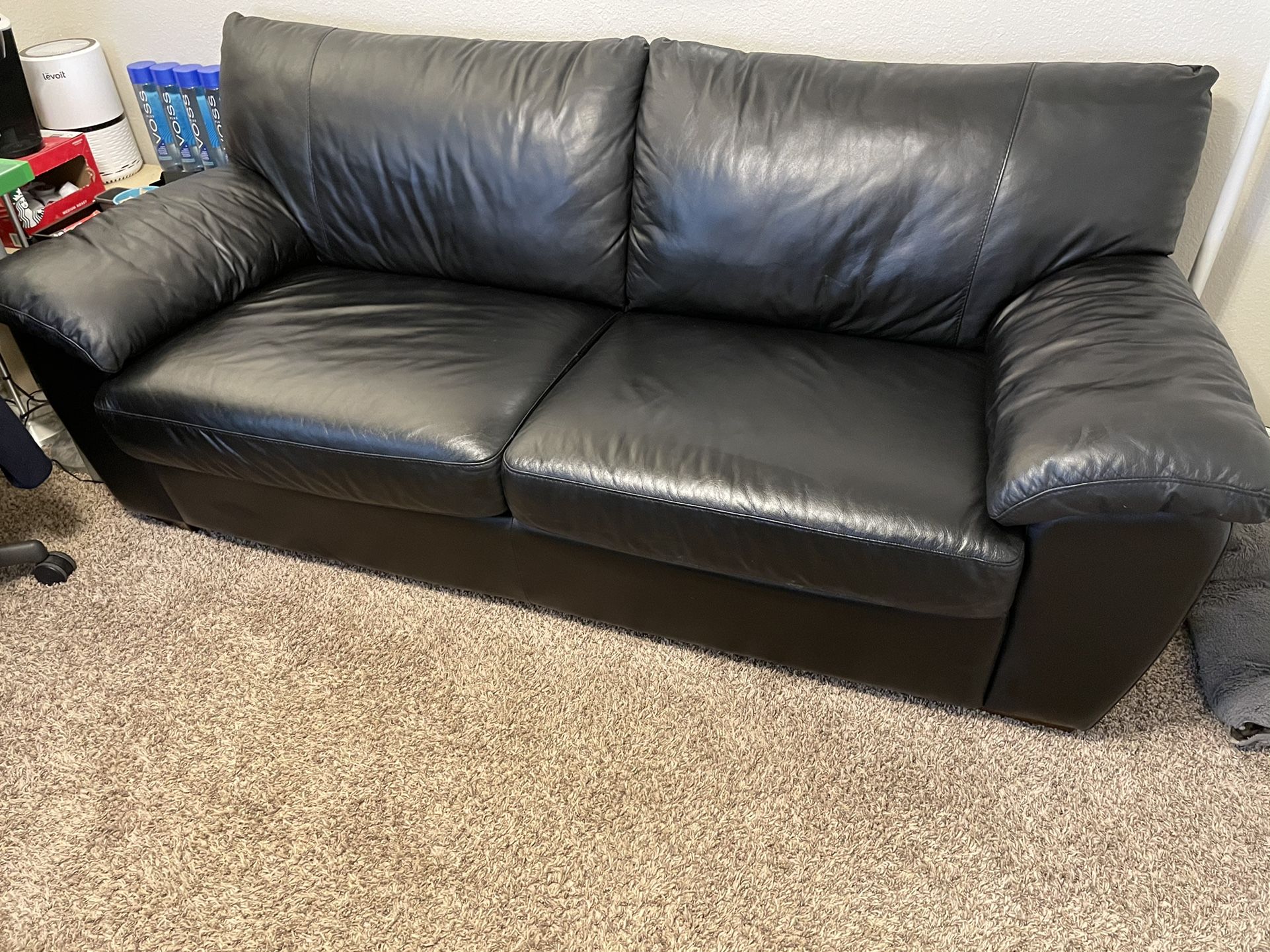 IKEA Immaculate Black couch Leather Sofa Bed