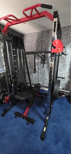 Home Gym Smith Machine with 170lbs Weight plates