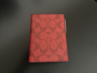Coach Passport Card Case Wallet Red