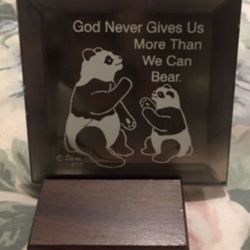 Decorative Glass/wood Pandas