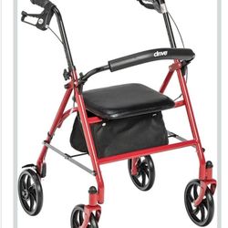 Durable 4 Wheel Rollator With 7.5" Casters