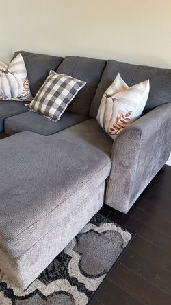 Gray Fabric Sectional Sofa with Chaise