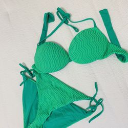 Calzedonia Cobey Two-Tone Green Bikini, Size S👙