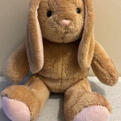 Build A Bear Golden Brown 15" Bunny Pink Nose & Floppy Ears Plush Easter Rabbit
