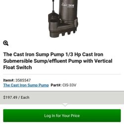 The Cast Iron Sump Pump 