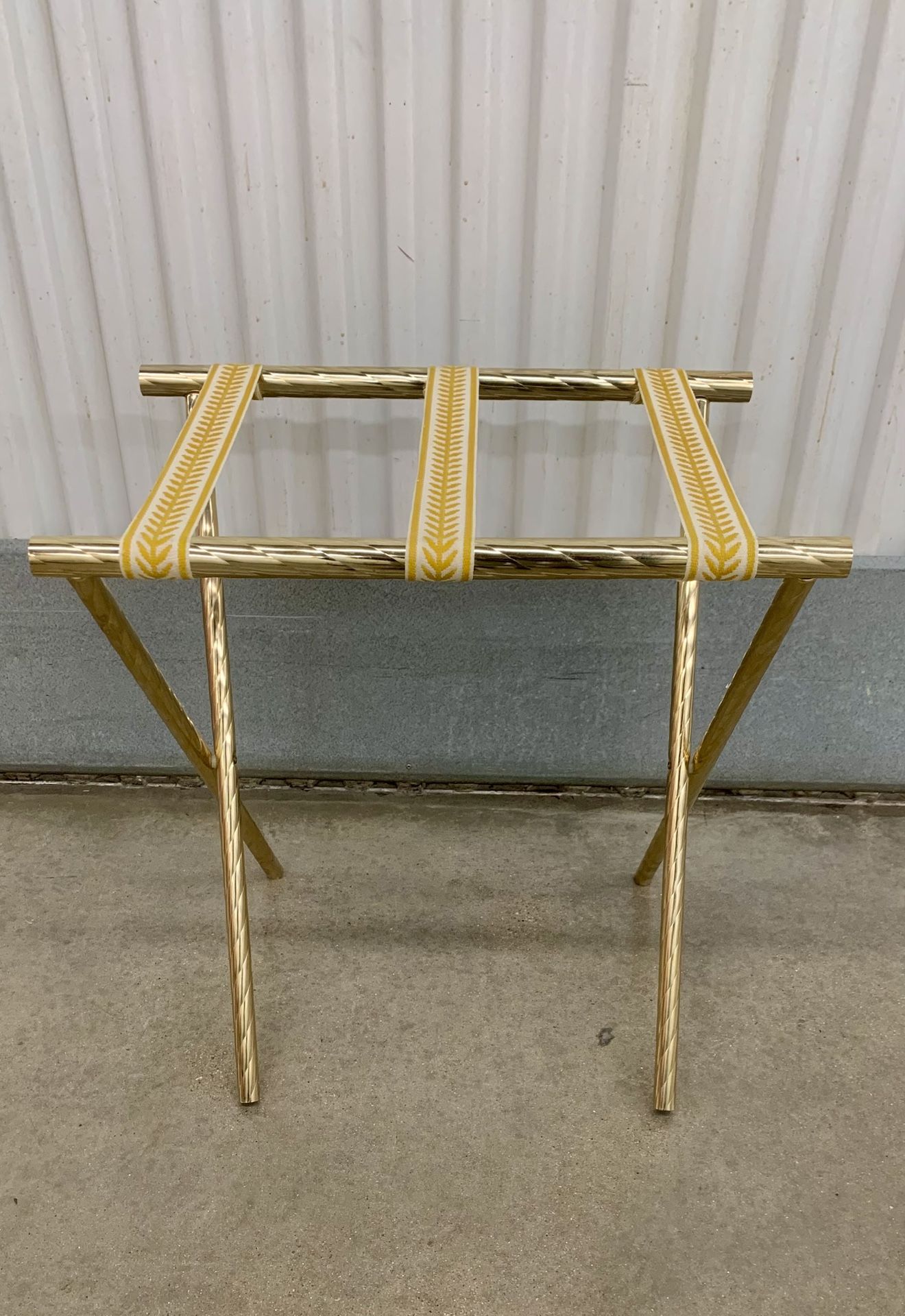 Vintage Hollywood regency brass foldable luggage rack