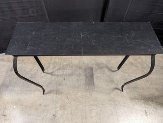 Industrial Style Black Metal Console Table with Textured Top