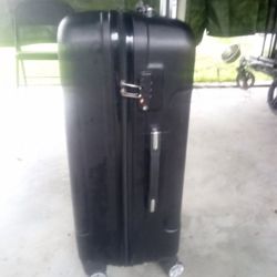 Large Hard Shell Suitcase w/Lock Attached  