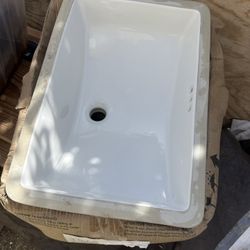 18 in. x 12 in. Ceramic Rectangular Undermount Bathroom Sink with Overflow 