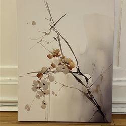 Asian Water Color Flower Branch Painting Art Print Home Decor (24" x 18")