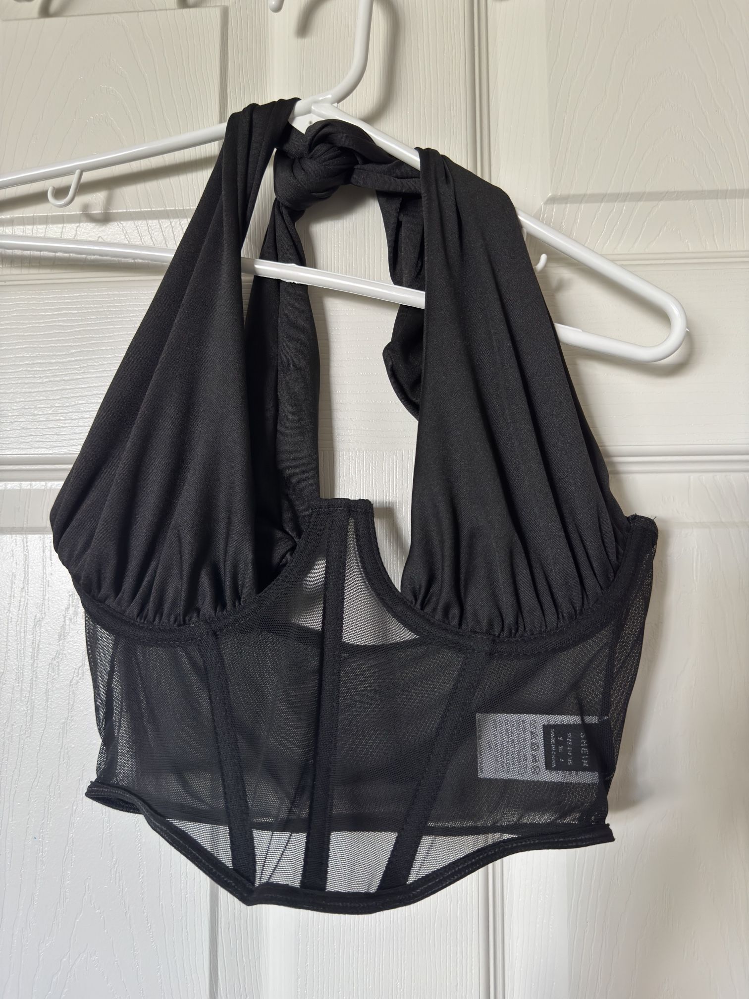 SHEIN Black mesh corset top