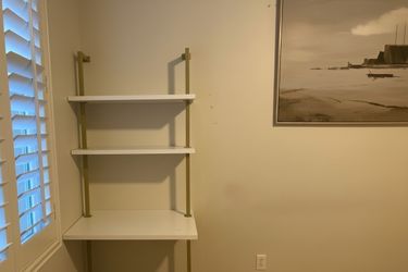 White desk gold hardware