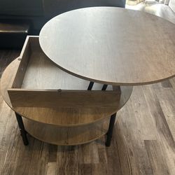 NEW Round Lift Top Extendable Coffee Table With Storage