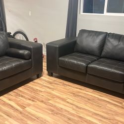 Loveseat & Individual Leather Couches