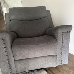Classic  Recliner Chair, Oversized  Recliner Chair with Overstuffed Cushion and Backrest, Soft Fabric for Adults