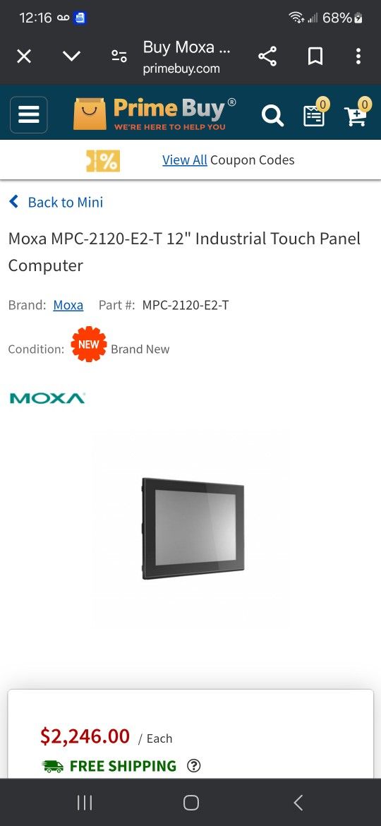 Moxa High End 12" Flush Mount All In One Computer