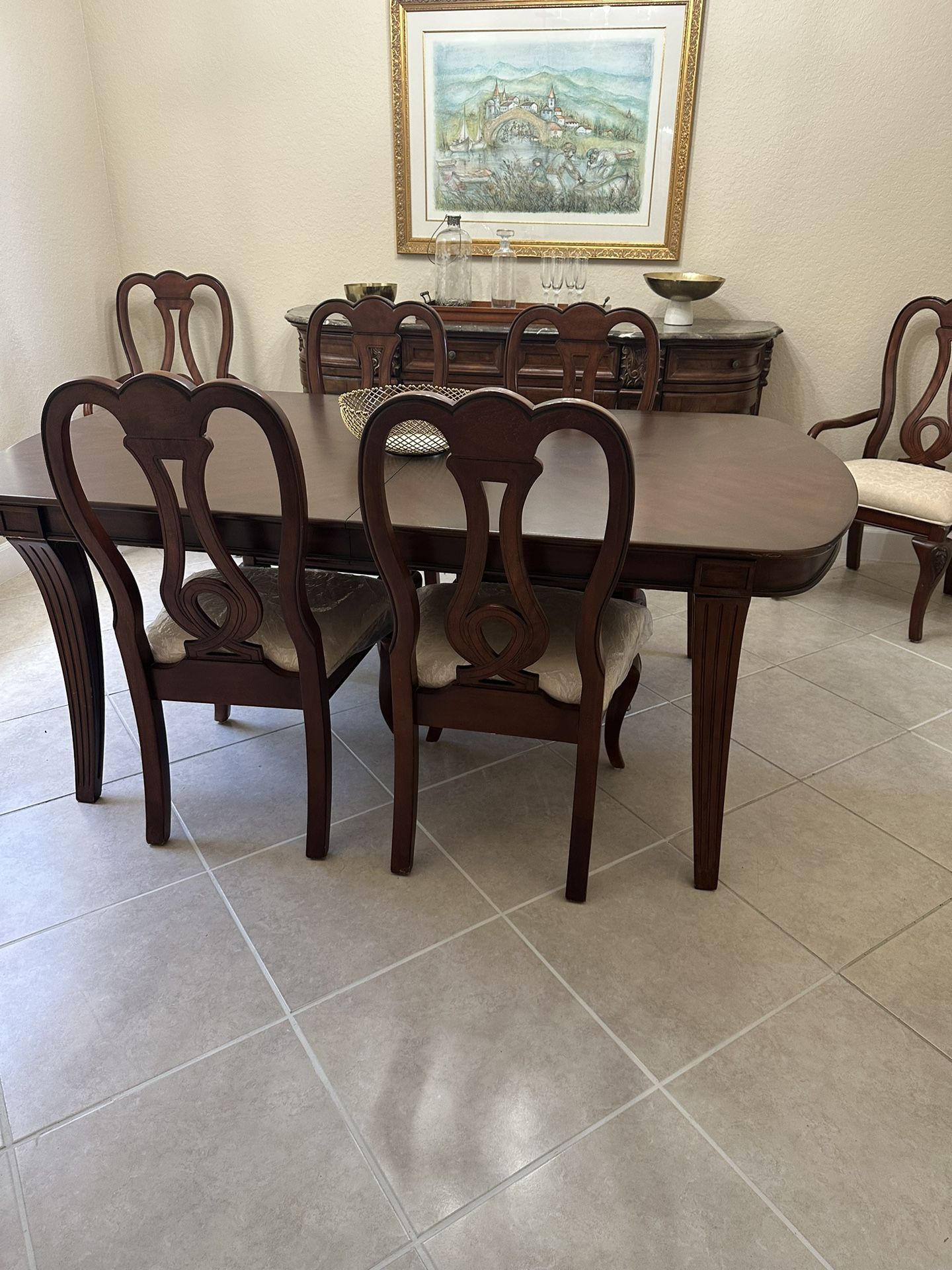 Gorgeous Dining Room 12 Chairs Table Buffet China