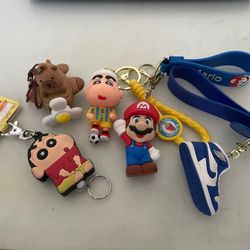 5PC Keychain Lot From Japan 3D Unique Fun Gifts Mario, Animals, Soccer, Sports, Capybara, Plane, Anime, Nike, Shoe, Etc