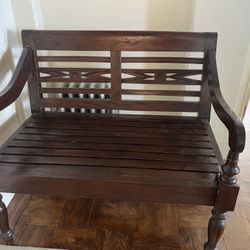 Solid Wood Bench - 38" wide x 21.5" deep x 34" tall - for indoor or outdoor use. Easy Pickup In San Francisco Cash Only