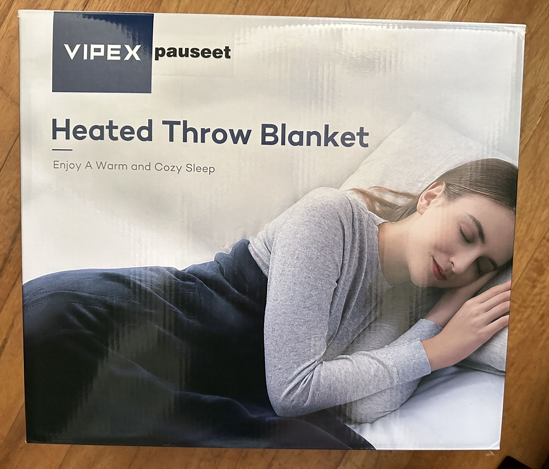NIB Blue VIPEX Electric Heated Throw Blanket 50in x 60in 