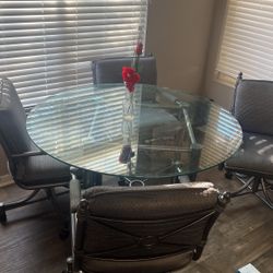 Glass dining table