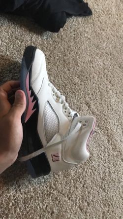 Air Jordan 5 White Pink Navy Sneaker