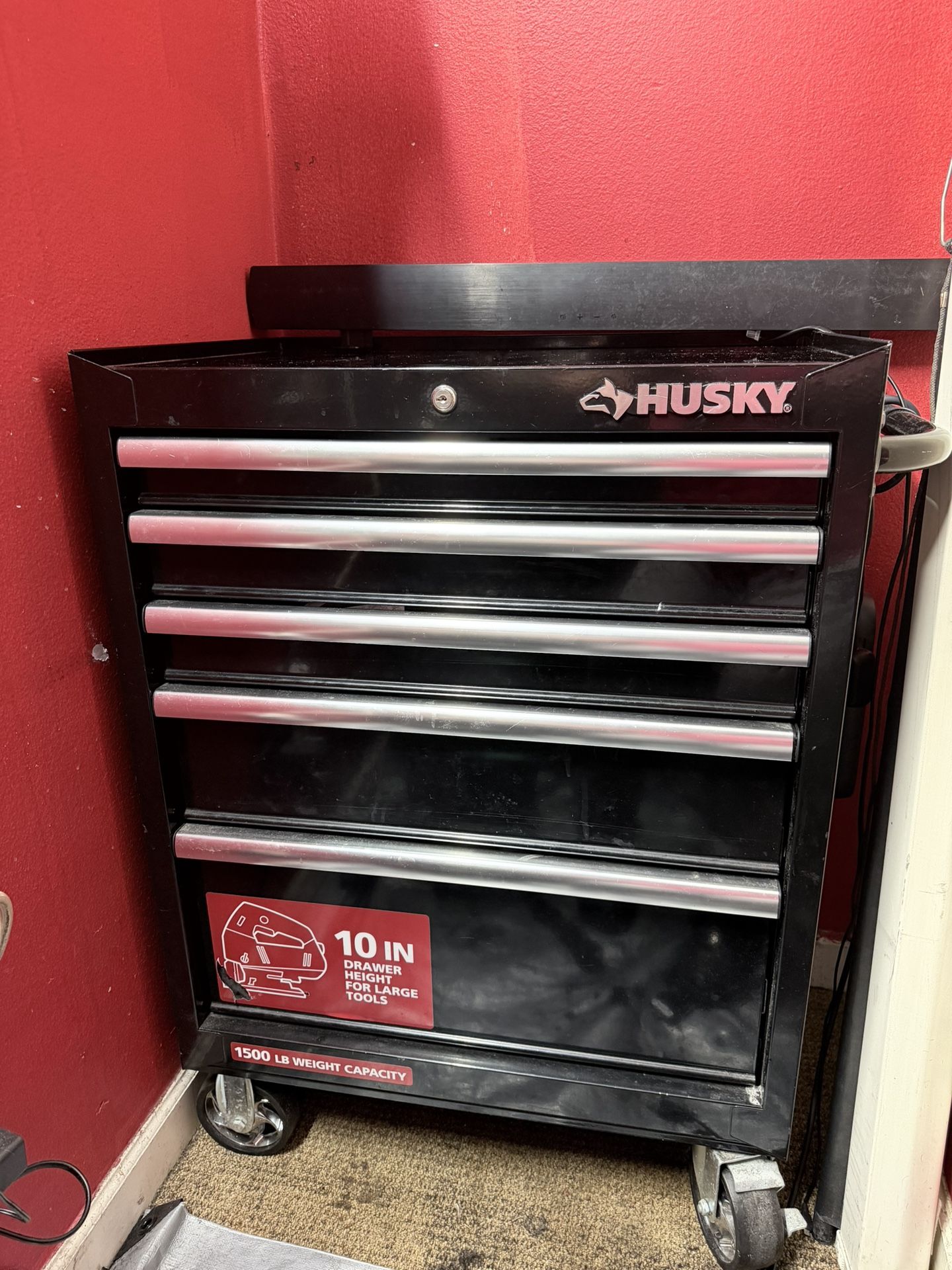 Husky Rolling Tool Chest โ Heavy Duty 6-Drawer Cabinet (1500 lb Capacity)