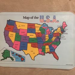 1997 Double Sided Placemat Untied States And Activities 