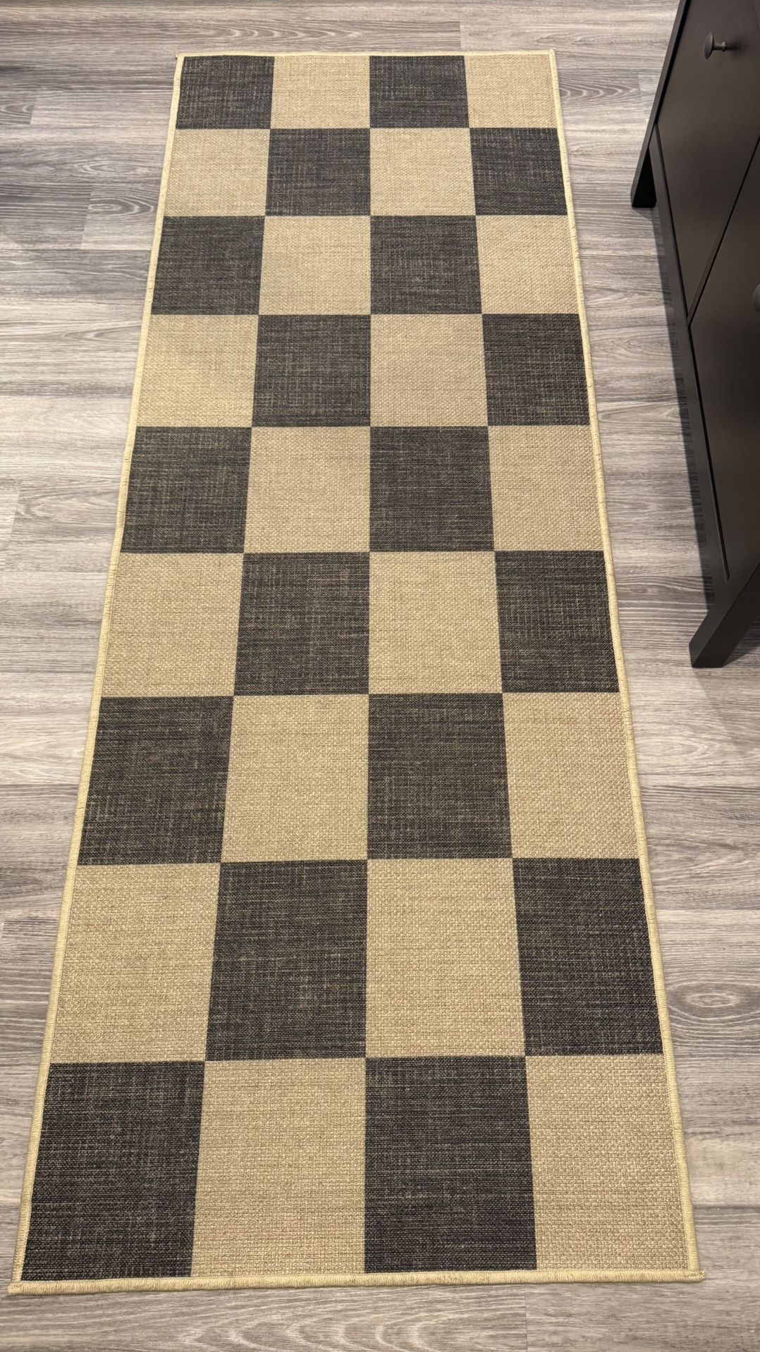 Checkered Machine Washable Re-jute Rug