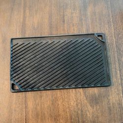 Lodge LDP3 Cast Iron Rectangular Reversible Grill/Griddle, 9.5-inch x 16.75-inch