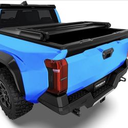 TOMOKA Vinyl Soft Tri-fold Truck Bed Tonneau Cover Compatible for 2024-2026 Toyota Tacoma 5 Ft (60.5") Bed Tonneau Cover Only fits Models with Factory