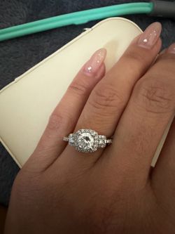 2.5 carat engagement natural diamond ring 14k white gold