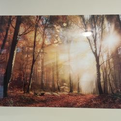 Beautiful Fall Tempered Glass Painting