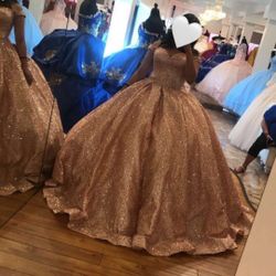 All glitter rose gold 15 dress