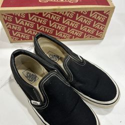 VANS classic Slip-on Black Shoes Kids Size 3