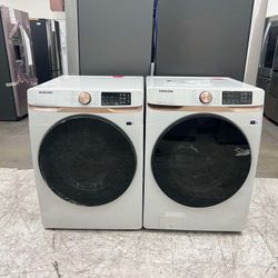 SAMSUNG 5 cu. ft. Smart Front Load Washer & 7.5 cu. ft. Smart Electric Dryer 