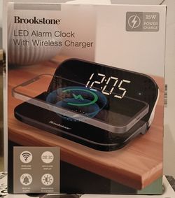 LED Alarm Clock With Wireless Charger