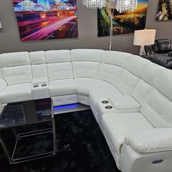 White Power Sectional Recliner  Area 77036