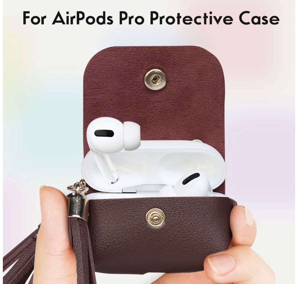 Burgandy Apple Airpods pro Leather case
