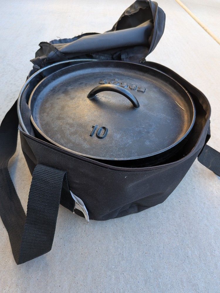 Lodge 10 Inch (4qt) Camp Oven Lid Lifter Set (3) Pots