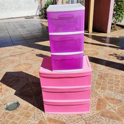 2..Pink Plastic Drawers