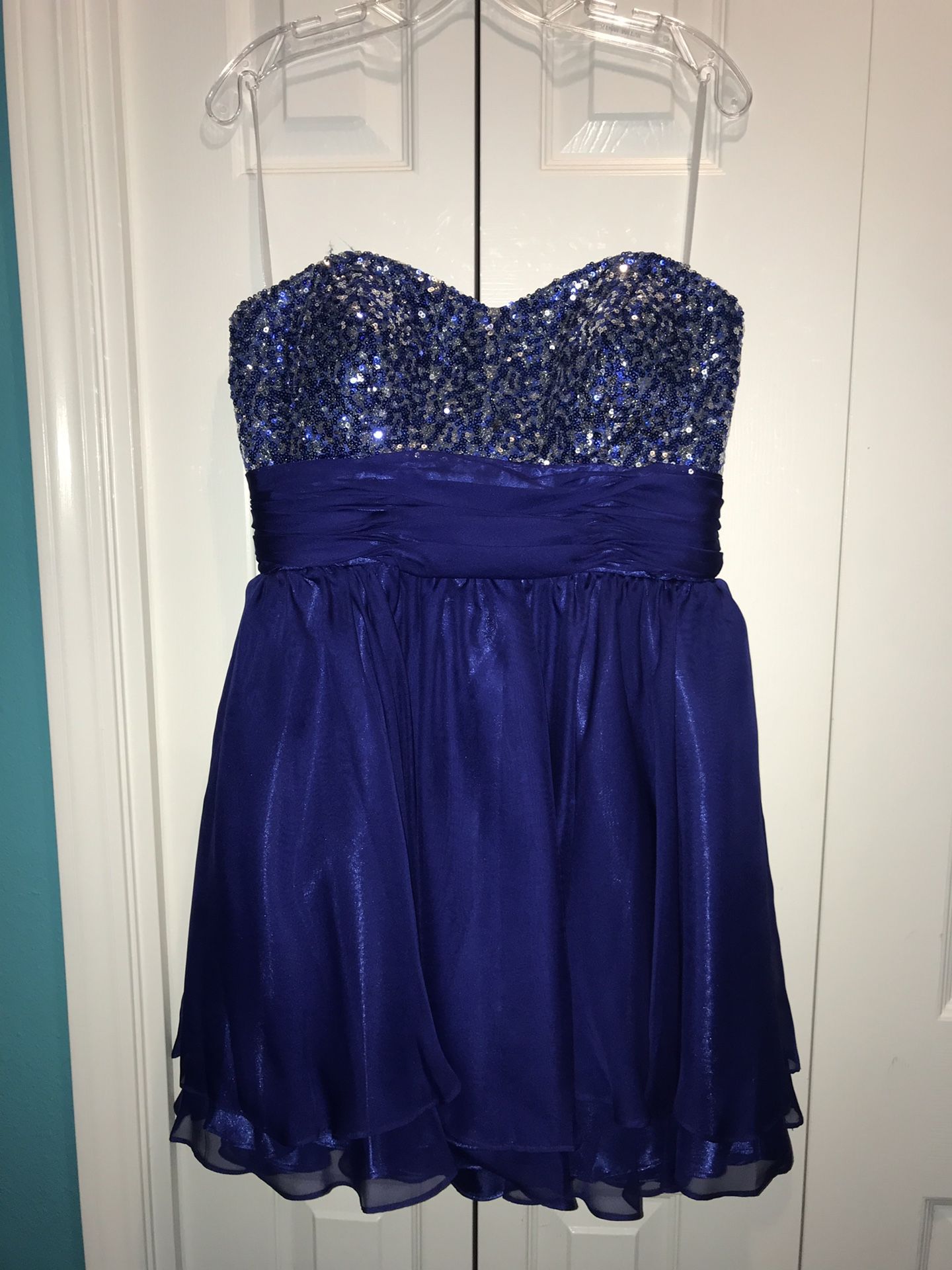Blue Strapless Formal/Party Dress