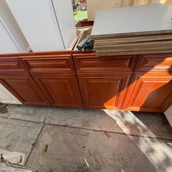 Cherry Wood Kitchen Base Cabinets