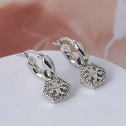 Tory Burch Hoop Silver Earrings 