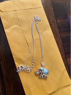 Sterling silver elephant pendant with necklace new